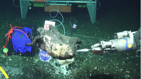 Automated arm collected materials from a microbial mat on the floor of the deepsea