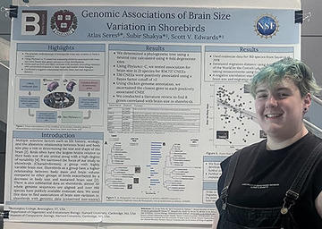 Person standing in front of a science poster